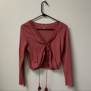 NWT Wine Colored Peasant Style top